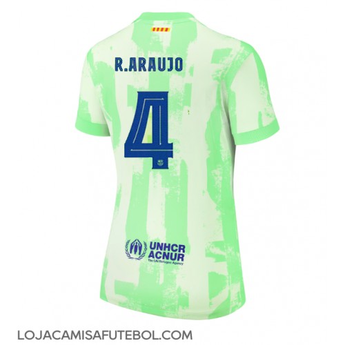 Camisa de Futebol Barcelona Ronald Araujo #4 Equipamento Alternativo Mulheres 2024-25 Manga Curta